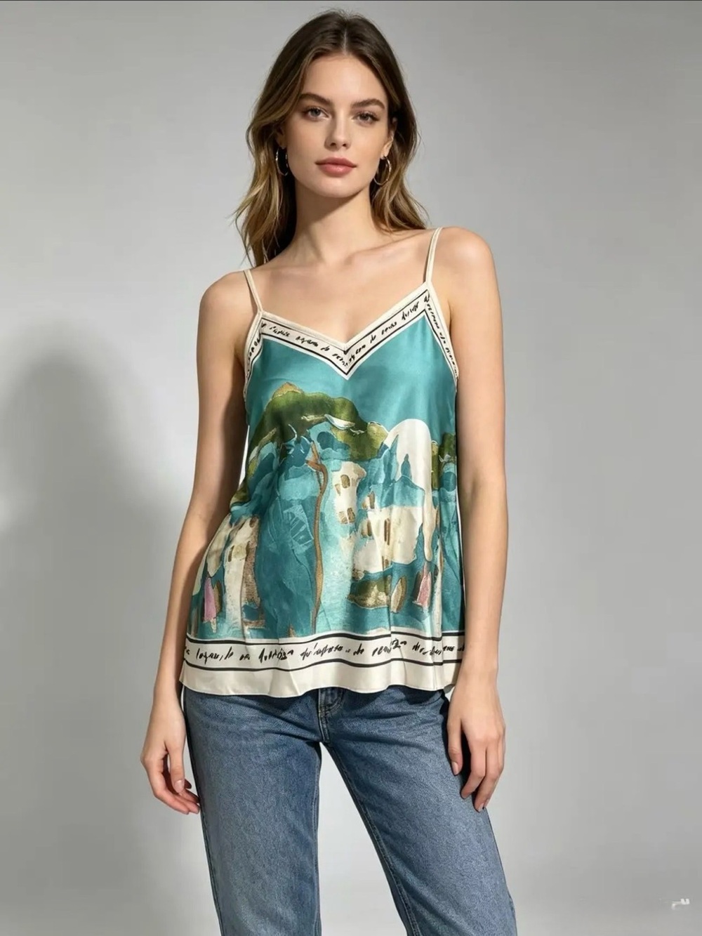 IT67. From Italy 🇮🇹 Scenic Print Cami Tank Top in many colors